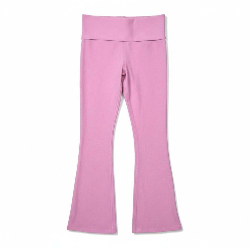 Beyond Yoga Foldover Flare Leggings Pink Large L High Waist Yoga Pants Bootcut